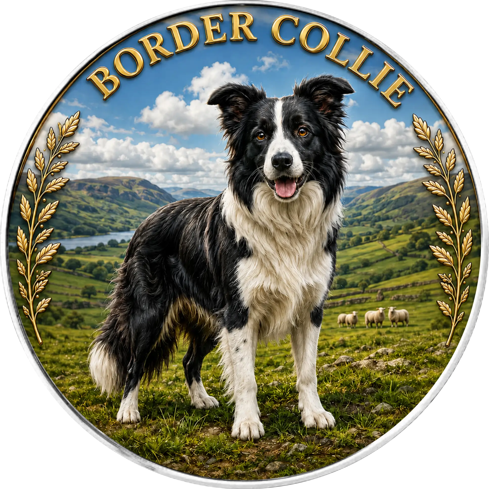 Srebrna moneta Amerykański Orzeł Border Collie 1 uncja srebra 2026