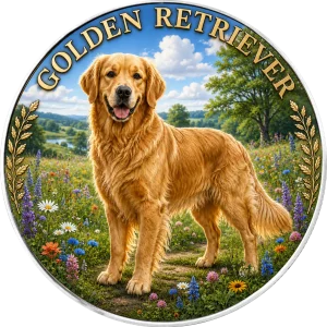 Srebrna moneta Amerykański Orzeł Golden Retriever 1 uncja srebra 2026