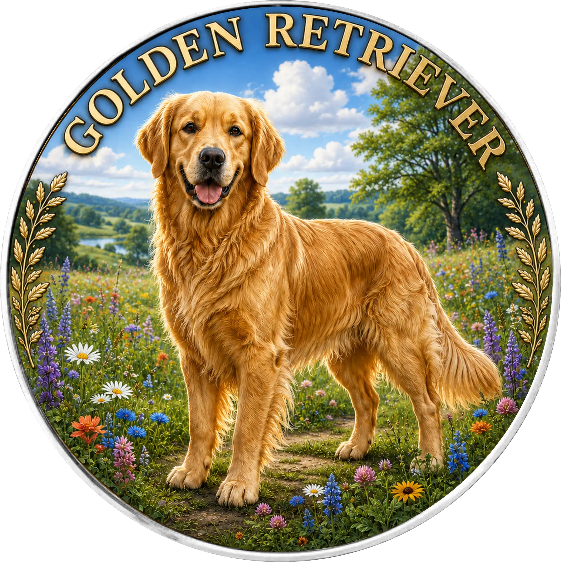 Srebrna moneta Amerykański Orzeł Golden Retriever 1 uncja srebra 2026