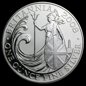 Srebrna moneta Britannia 1 uncja srebra 2008