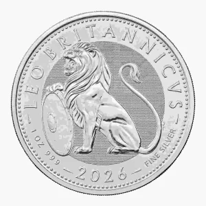 Srebrna moneta British Lion 1 uncja Srebra 2026