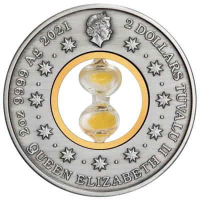 Srebrna moneta Hourglass 2 uncje srebra 2021 - obrazek 6