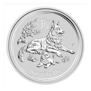 Srebrna moneta Lunar II Rok Psa 1 uncja srebra 2018