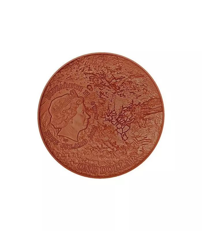 Srebrna moneta Mars NWA 7397 Meteorite 1 uncja srebra 2017 - obrazek 2