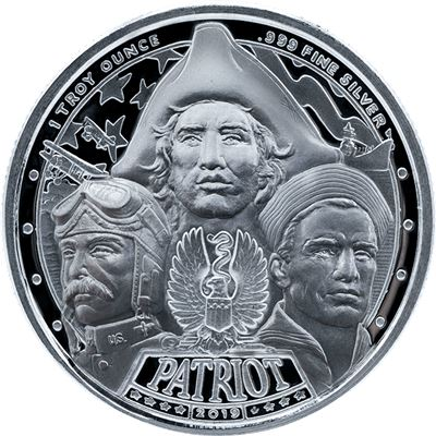 Srebrna moneta Patriot: American Revolution 2019 - obrazek 2