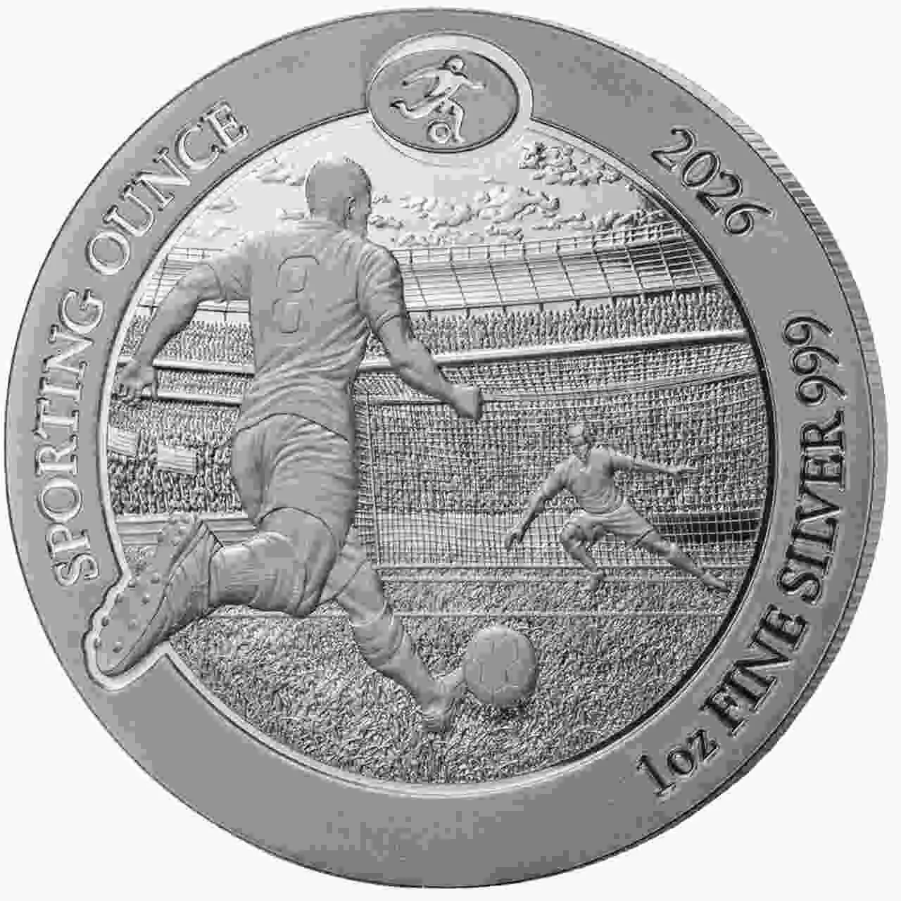 Srebrna moneta Soccer Sporting Ounce 1 uncja Srebra 2026