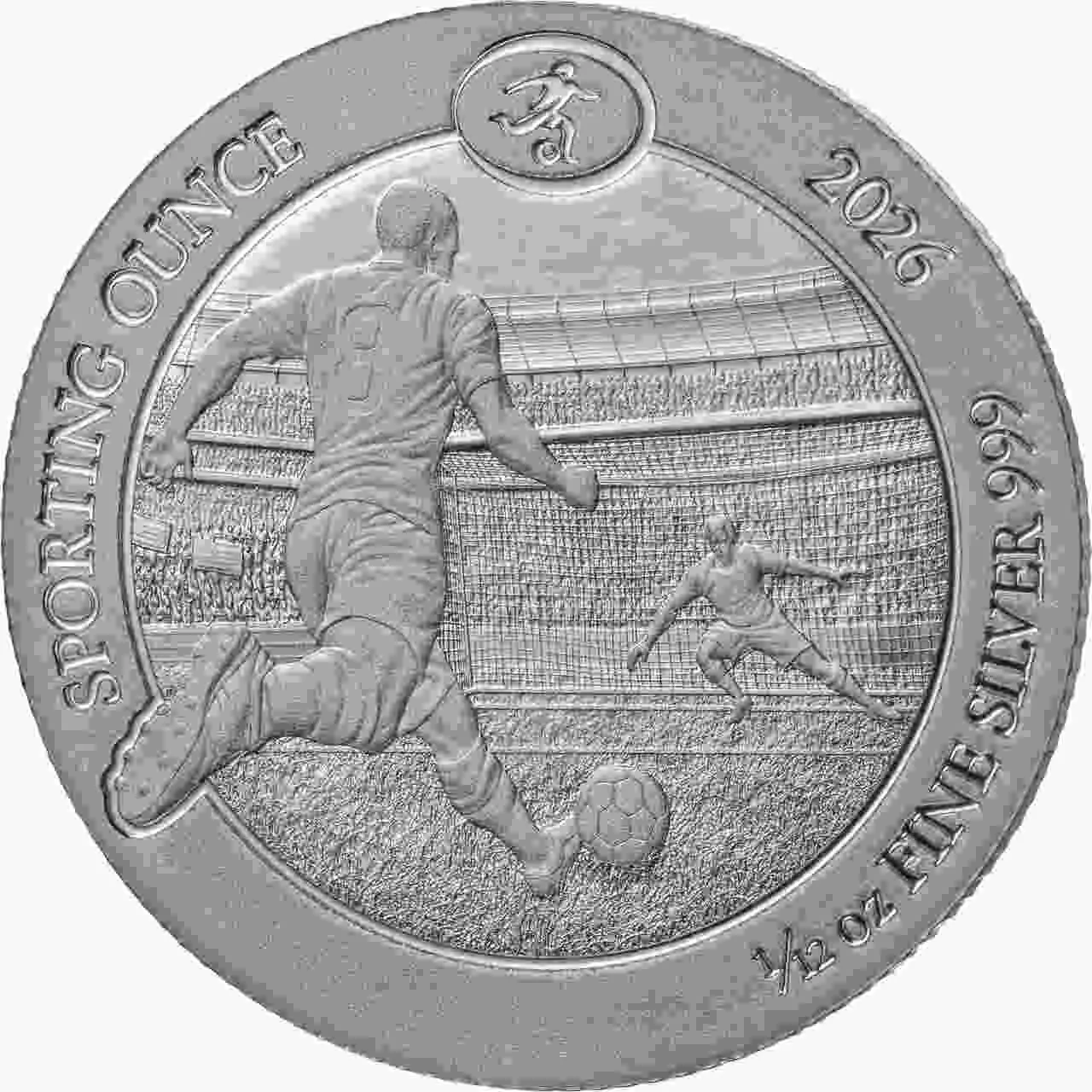 Srebrna moneta Soccer Sporting Ounce 1.12 uncji Srebra 2026
