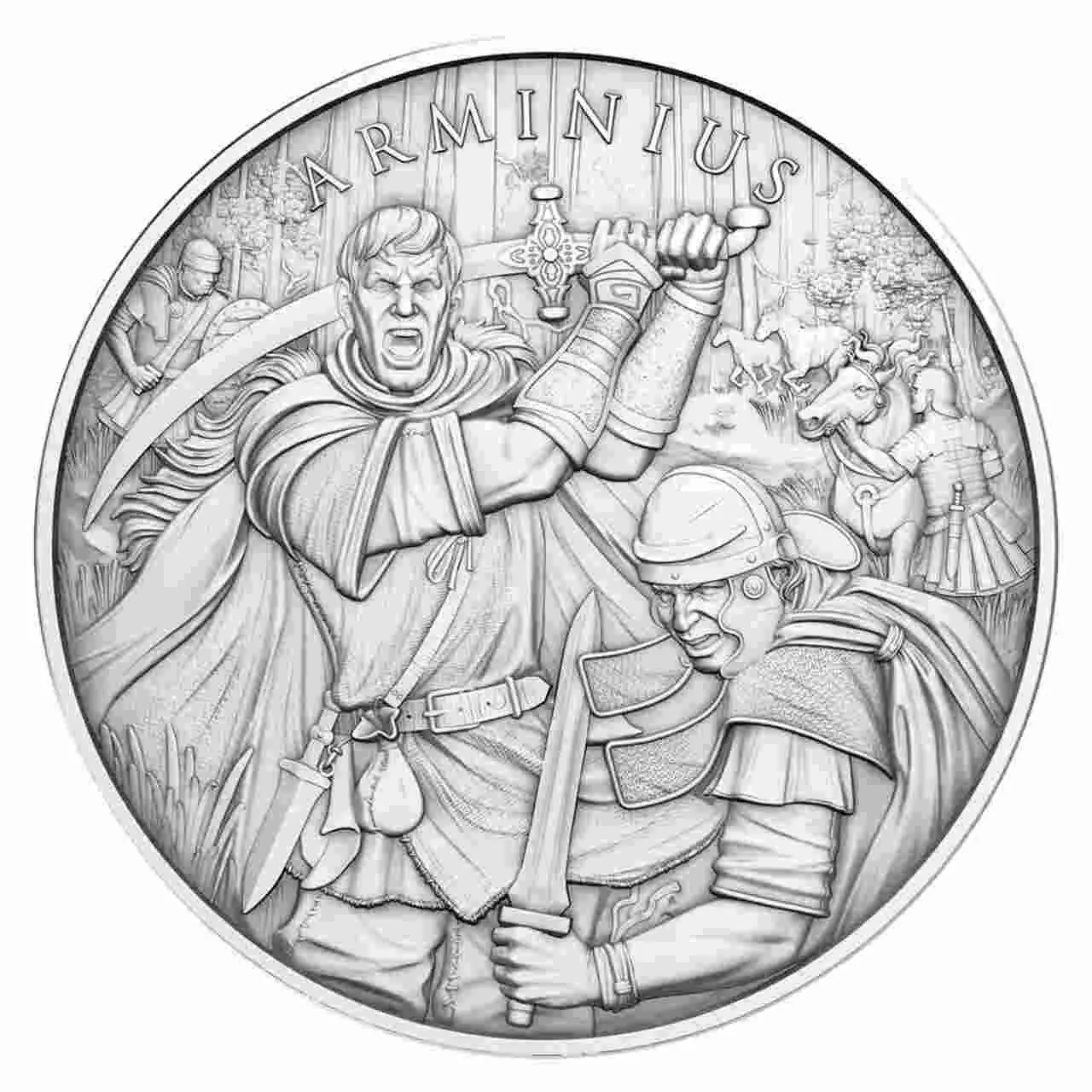Srebrny medal Arminius Legendary Warriors 1 uncja srebra