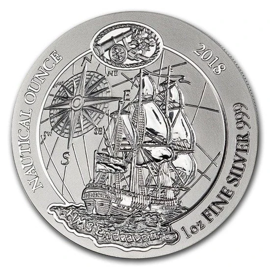 Srebrna moneta Nautical Ounce: Endeavour 1 uncja srebra 2018