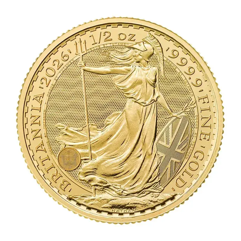 Złota moneta Britannia 1/2 uncji złota 2026