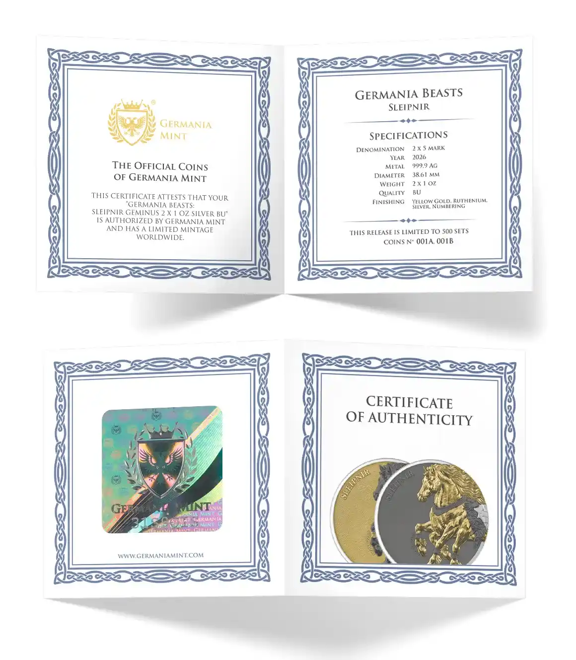 Srebrna moneta Sleipnir Geminus Germania Beasts 2 x 1 uncja srebra 2026 - obrazek 6