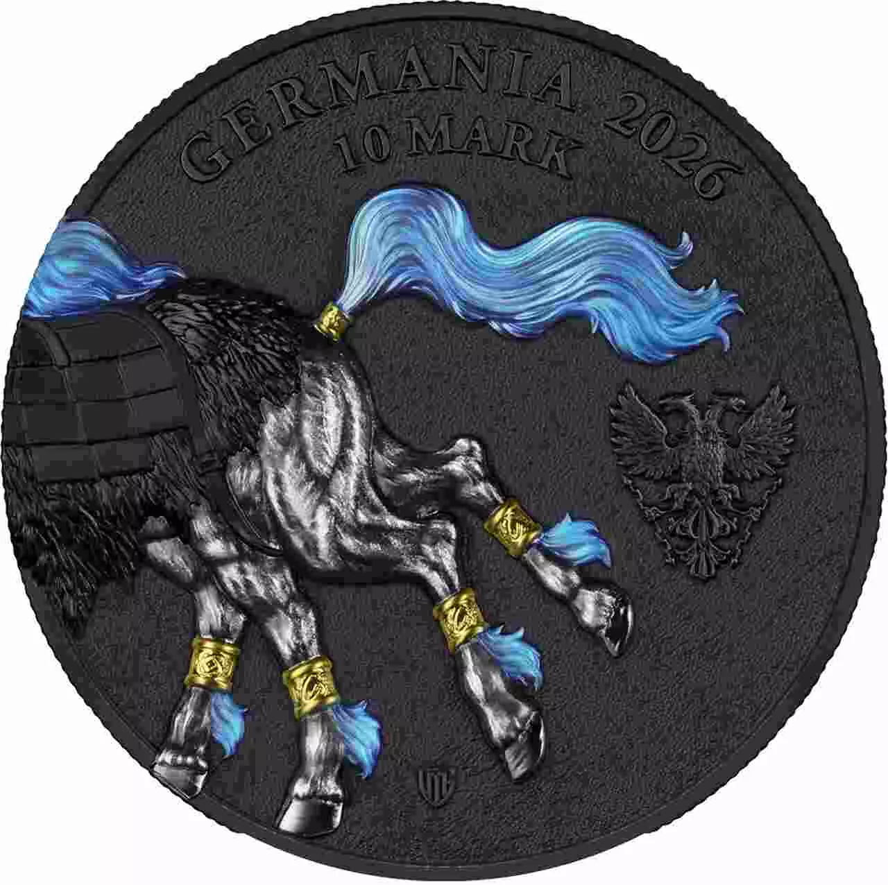 Srebrna moneta Sleipnir Germania Beasts 2 uncje srebra 2026 Ultra Double High Relief - obrazek 3