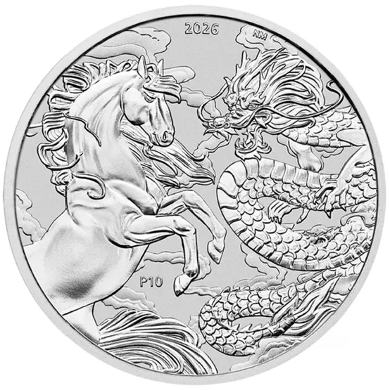 Srebrna moneta Dragon and Horse Chinese Myths and Legends 1 uncja srebra 2026