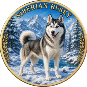 Moneta kolekcjonerska Dogs of the World Siberian Husky