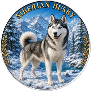 Srebrna moneta Amerykański Orzeł Siberian Husky 1 uncja srebra 2026