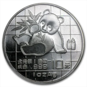 Srebrna moneta Chińska Panda 1 uncja Srebra 1989