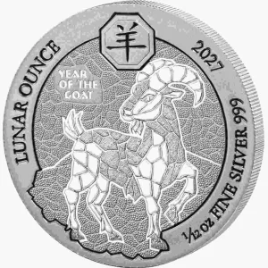 Srebrna moneta Rwanda Year of Goat 1/12 uncji srebra 2027