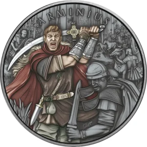 Srebrny medal Arminius Legendary Warriors 1 uncja srebra Antique Color