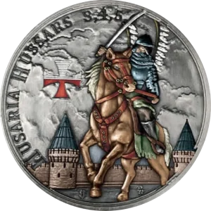 Srebrny medal Husaria IV 1 uncja srebra Kolorowana