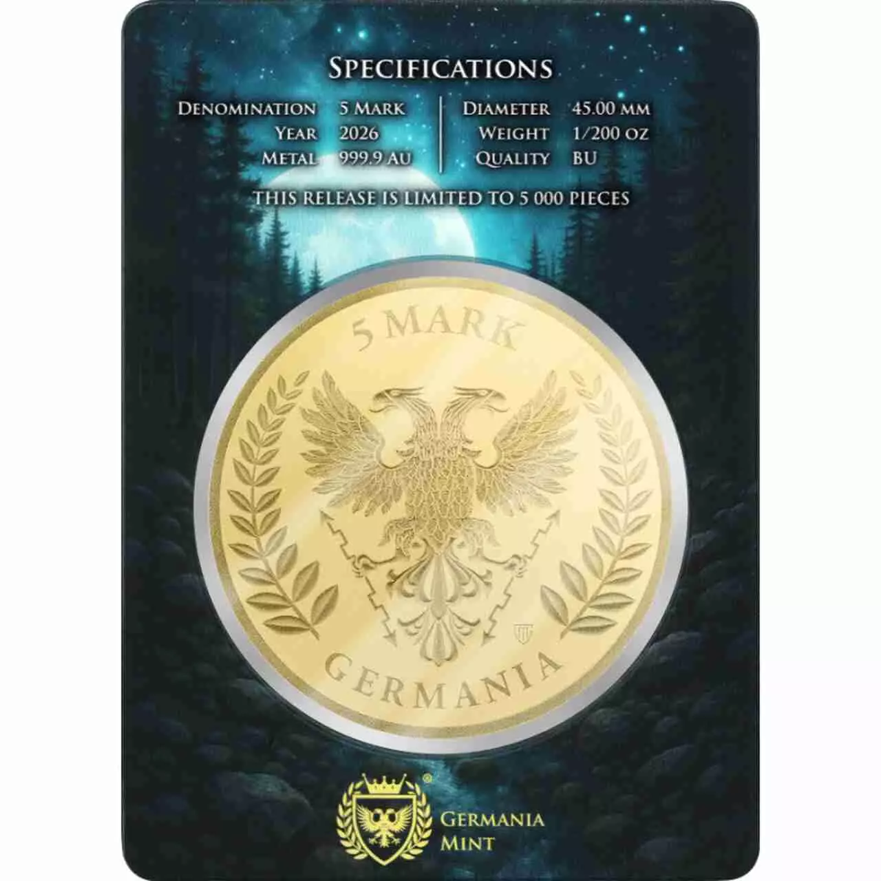 Złota moneta Germania 1/200 uncji złota 2026 - obrazek 4