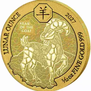 Złota moneta Rwanda Year of Goat 1/12 uncji złota 2027