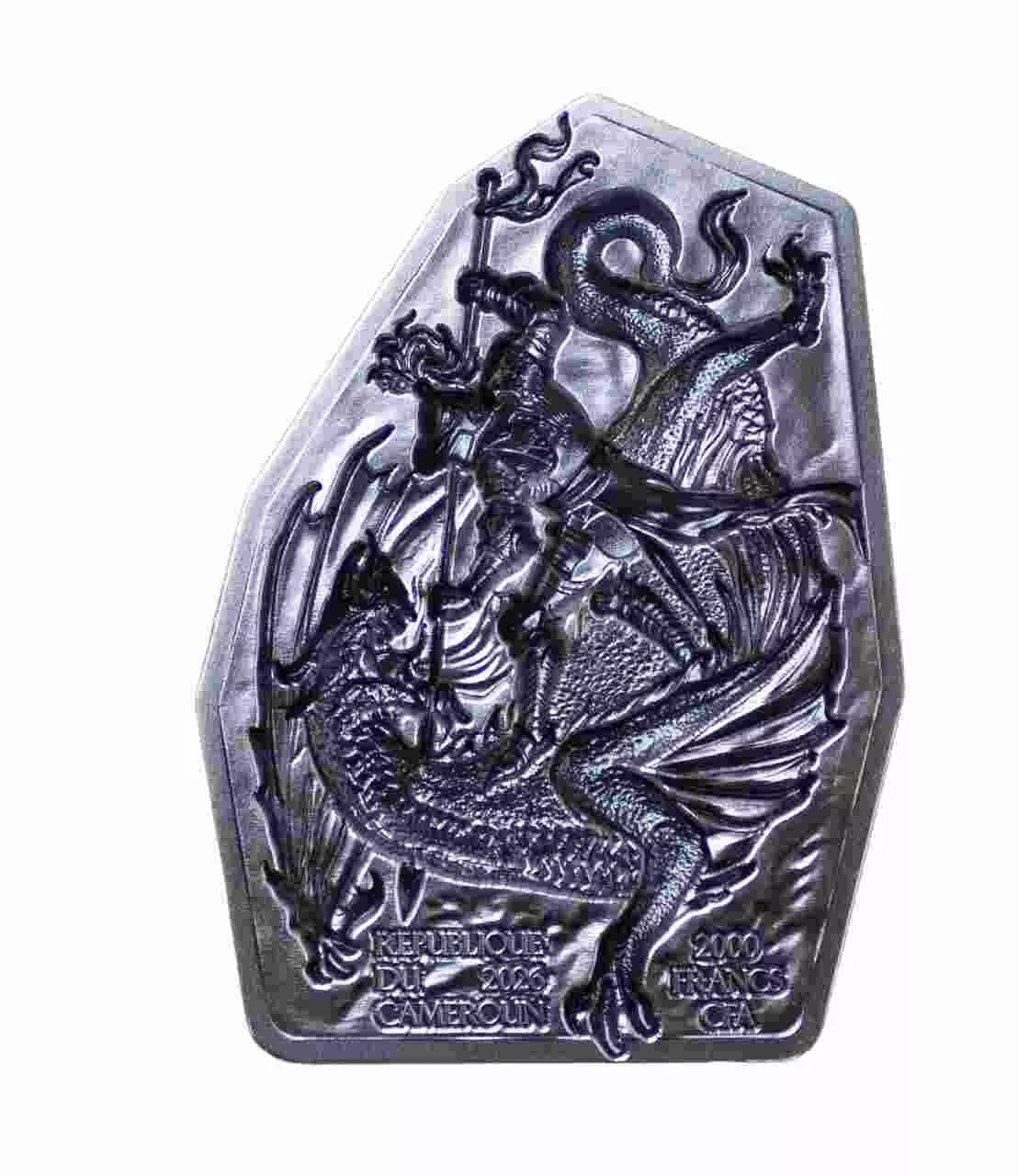 Srebrny numizmat St. George and the Dragon 2 uncje srebra - obrazek 2