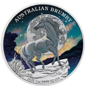 Srebrna moneta Australijski Brumby 1 uncja srebra 2026 Kolorowany