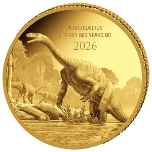 Złota moneta Plateosaurus Prehistoric Life 0,5 grama złota 2026