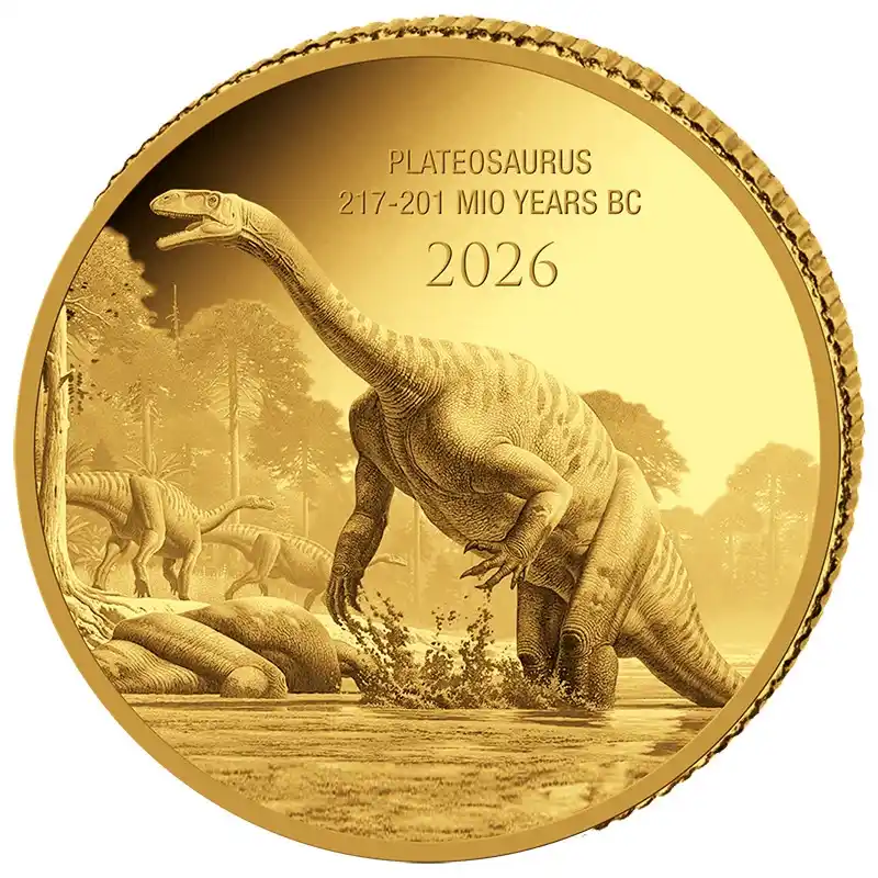 Złota moneta Plateosaurus Prehistoric Life 0,5 grama złota 2026