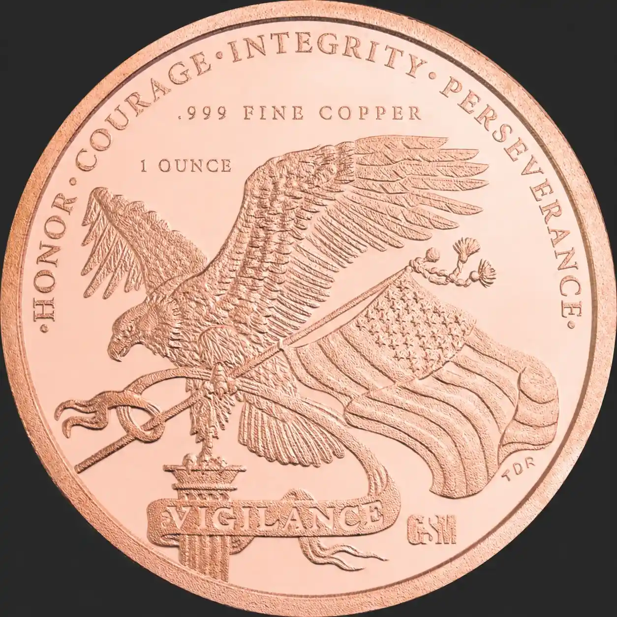 Miedziany medal U.S. 250th Anniversary 1 uncja miedzi - obrazek 2