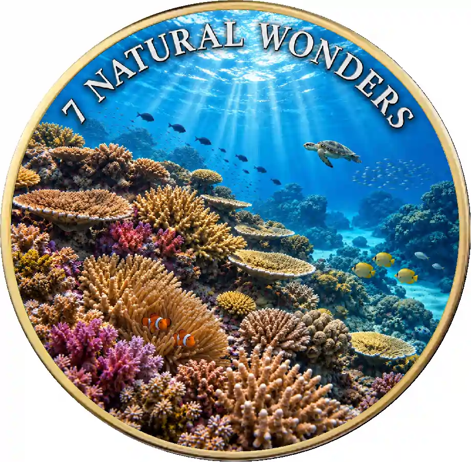 Moneta kolekcjonerska 7 Natural Wonders: Great Barrier Reef