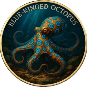Moneta kolekcjonerska The Most Dangerous Animals of the World Blue-Ringed Octopus