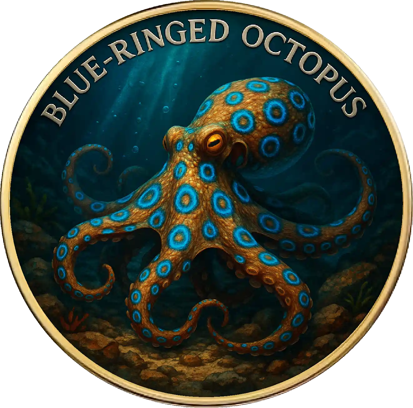 Moneta kolekcjonerska The Most Dangerous Animals of the World Blue-Ringed Octopus
