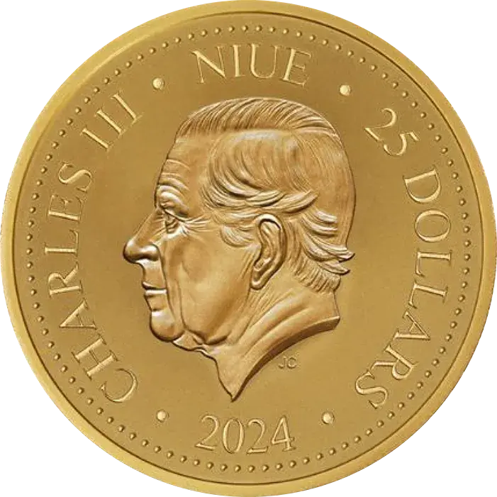Złota moneta Niue Phoenix 1/10 uncji złota 2024 - obrazek 2