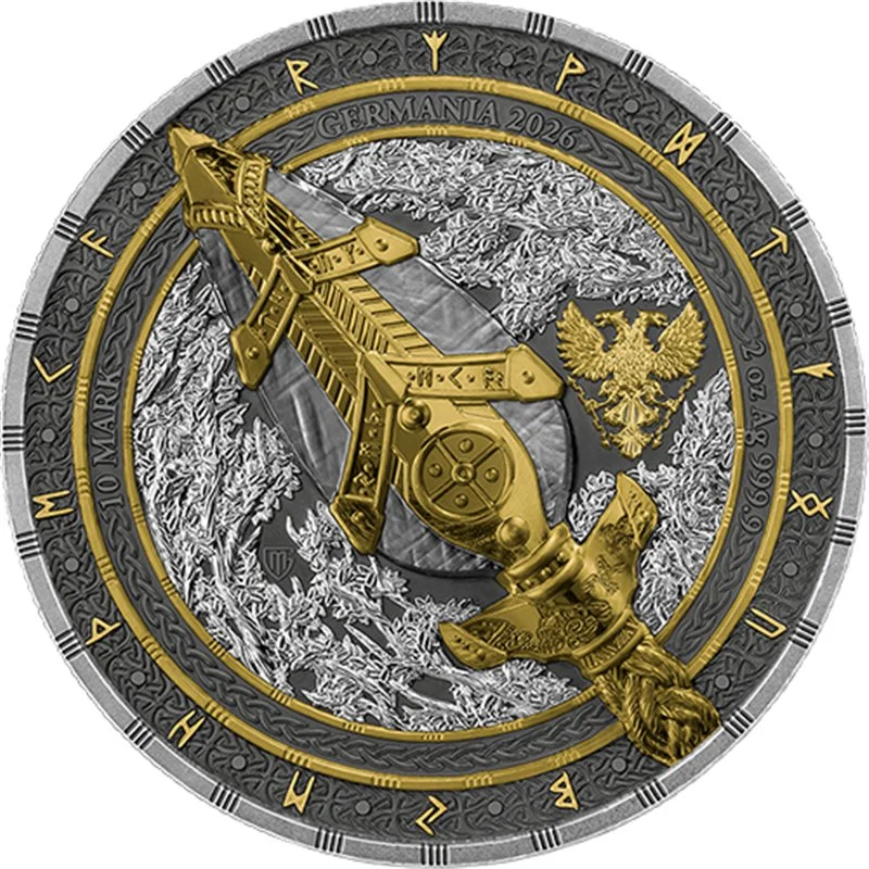 Srebrna Moneta Gungnir Artefacts 2 uncje srebra 2026 Ultra High Relief - obrazek 6