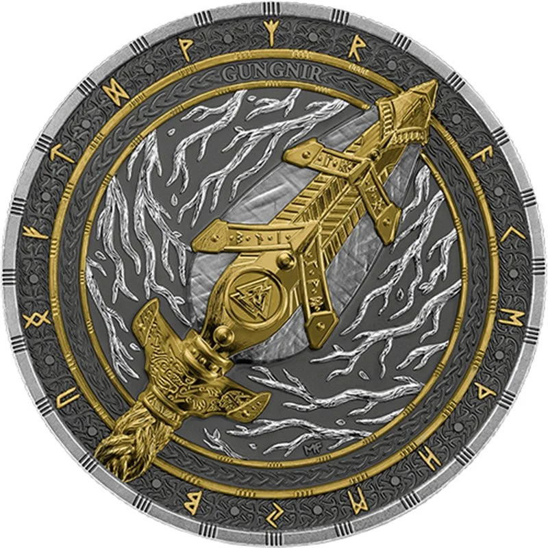Srebrna Moneta Gungnir Artefacts 2 uncje srebra 2026 Ultra High Relief