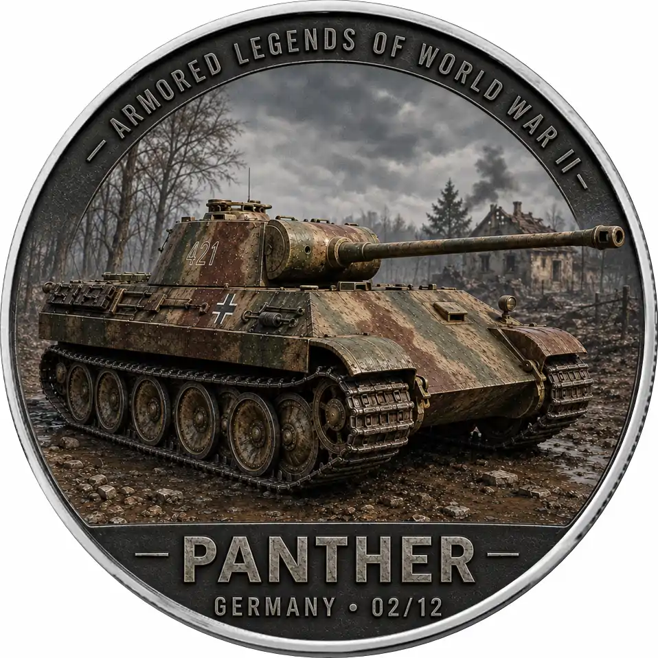 Srebrna moneta Amerykański Orzeł Armored Legends of World War II: Panther 1 uncja srebra 2026