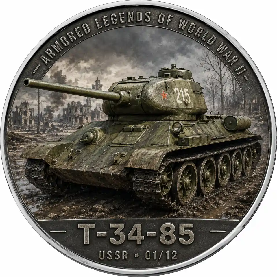 Srebrna moneta Amerykański Orzeł Armored Legends of World War II: T-34-85 1 uncja srebra 2026