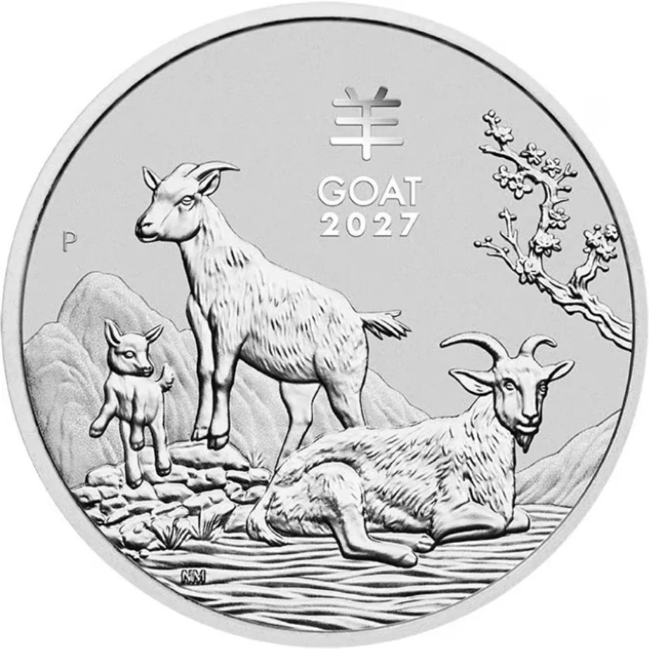 Srebrna moneta Lunar III Rok Kozy 2 uncje Srebra 2027