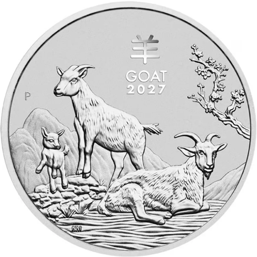 Srebrna moneta Lunar III Rok Kozy 5 uncji Srebra 2027