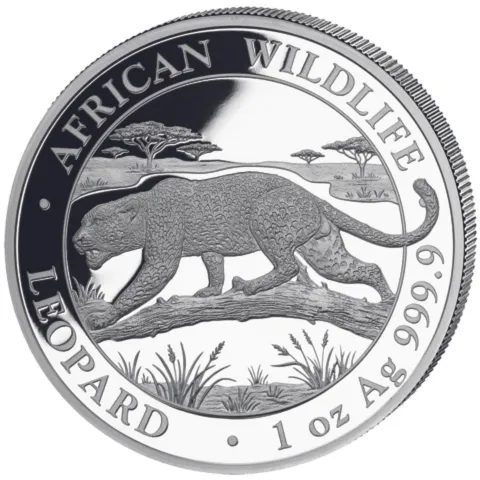 Srebrna moneta Leopard African Wildlife 1 uncja srebra 2026