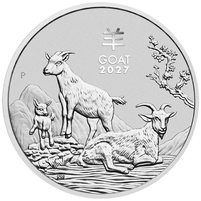 Srebrna moneta Lunar III Rok Kozy 1 uncja srebra 2027