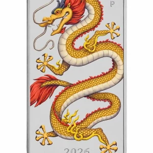 Sztabko-moneta Golden Dragon 1 uncja srebra 2026 In Card