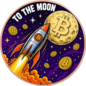Miedziana moneta To The Moon Saint-Gaudens 1 uncja miedzi Kolorowana
