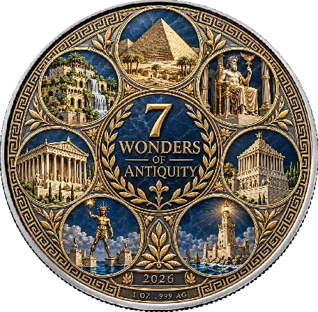 Amerykański Orzeł 7 Wonders of Antiquity: Colossus of Rhodes 1 uncja srebra 2026