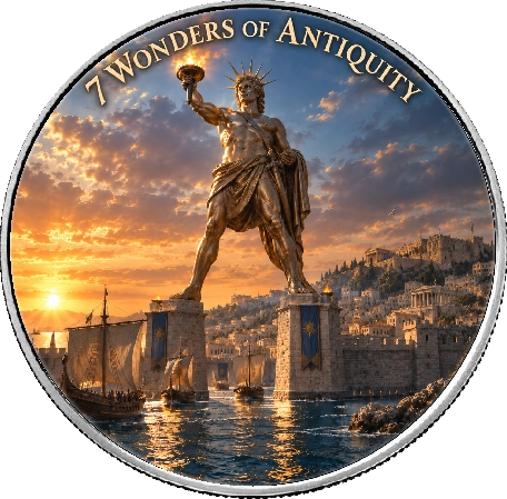 Srebrna moneta Amerykański Orzeł 7 Wonders of Antiquity: Colossus of Rhodes 1 uncja srebra 2026