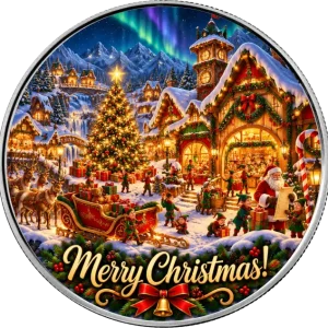 Amerykański Orzeł Christmas at The North Pole 1 uncja srebra 2026