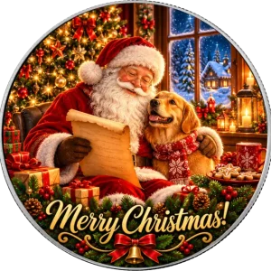 Srebrna moneta Amerykański Orzeł Santa's Christmas Letter 1 uncja srebra 2026