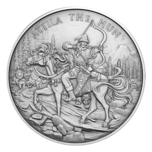 Srebrny Medal Attilla the Hun Legendary Warriors