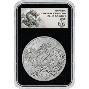 Srebrna moneta Rwanda Blue Dragon 1 uncja srebra 2026 Reverse Proof